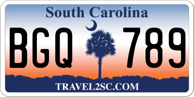 SC license plate BGQ789