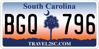 SC license plate BGQ796