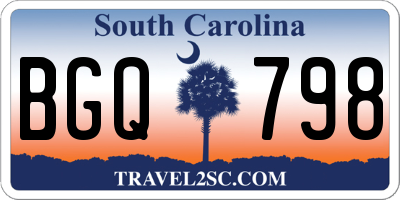 SC license plate BGQ798