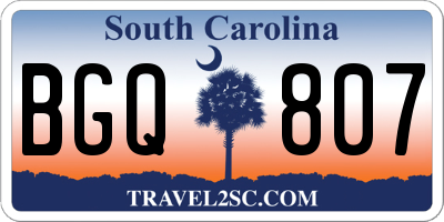 SC license plate BGQ807