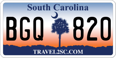 SC license plate BGQ820