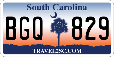SC license plate BGQ829