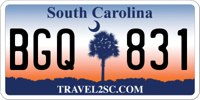 SC license plate BGQ831