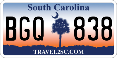 SC license plate BGQ838