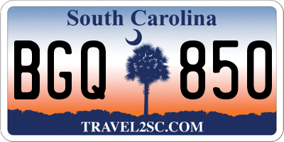 SC license plate BGQ850