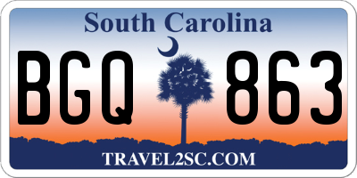 SC license plate BGQ863