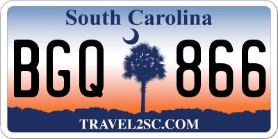 SC license plate BGQ866