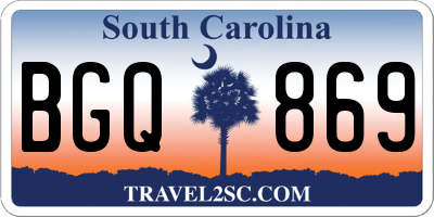 SC license plate BGQ869