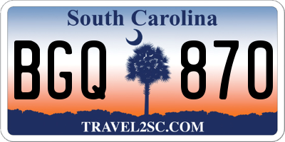 SC license plate BGQ870