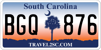 SC license plate BGQ876