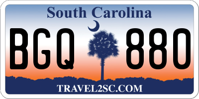 SC license plate BGQ880