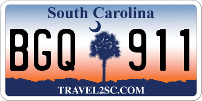 SC license plate BGQ911