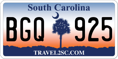 SC license plate BGQ925