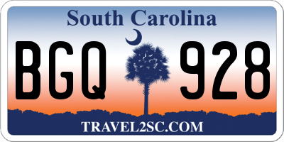 SC license plate BGQ928