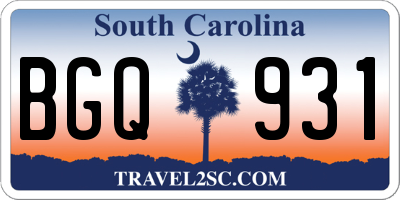 SC license plate BGQ931