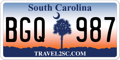 SC license plate BGQ987