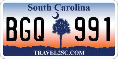 SC license plate BGQ991