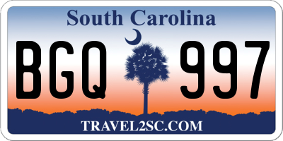 SC license plate BGQ997