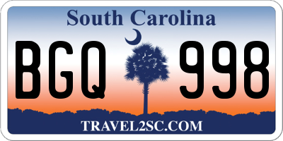 SC license plate BGQ998