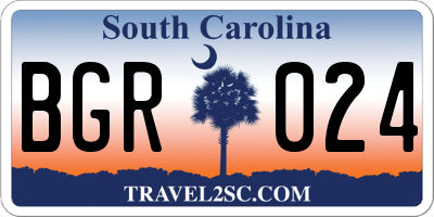 SC license plate BGR024
