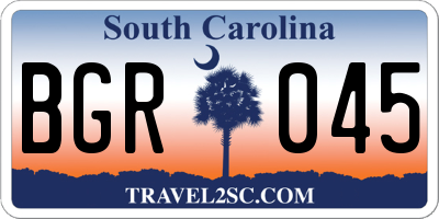 SC license plate BGR045