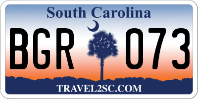 SC license plate BGR073