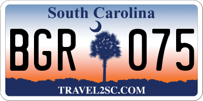 SC license plate BGR075