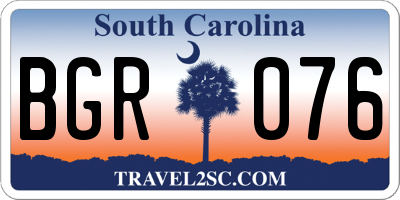 SC license plate BGR076