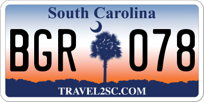SC license plate BGR078