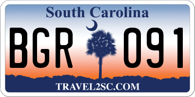 SC license plate BGR091