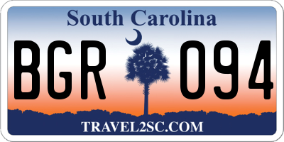 SC license plate BGR094