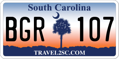 SC license plate BGR107