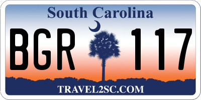 SC license plate BGR117
