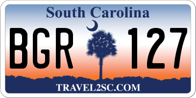 SC license plate BGR127