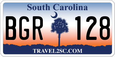 SC license plate BGR128