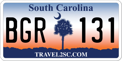 SC license plate BGR131
