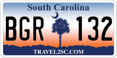 SC license plate BGR132