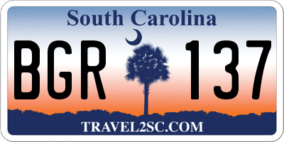 SC license plate BGR137