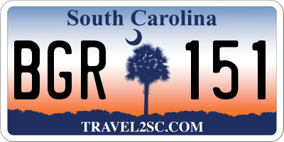 SC license plate BGR151