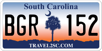 SC license plate BGR152