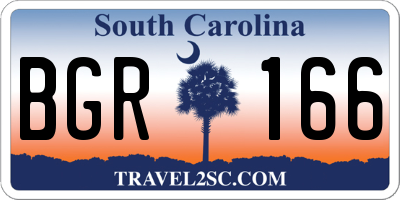 SC license plate BGR166