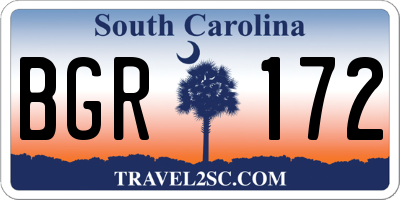 SC license plate BGR172
