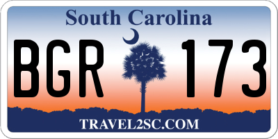 SC license plate BGR173