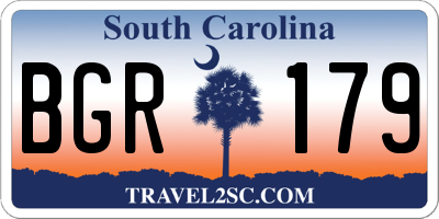 SC license plate BGR179