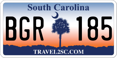 SC license plate BGR185