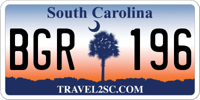 SC license plate BGR196