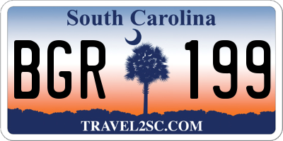 SC license plate BGR199