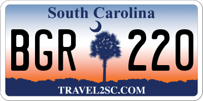 SC license plate BGR220
