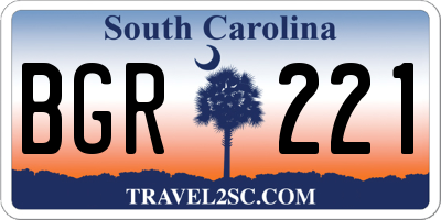 SC license plate BGR221