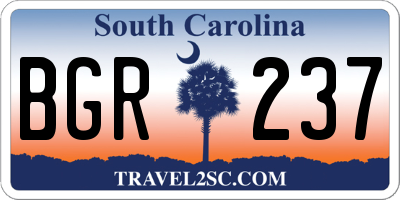 SC license plate BGR237